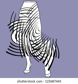 skirt transparent at the violet background