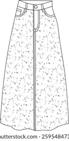 Skirt vector with floral design