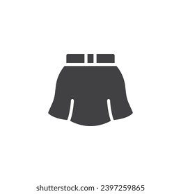 Skirt vector icon. filled flat sign for mobile concept and web design. Short skirt glyph icon. Symbol, logo illustration. Vector graphics