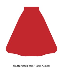 Icono de vector de falda aislado en fondo blanco. Icono de vestido femenino para infografía