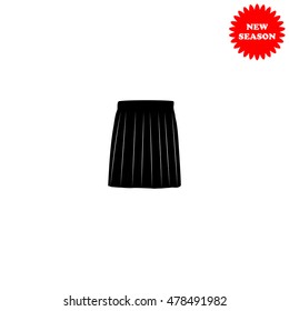 Skirt vector icon isolated on white background.
