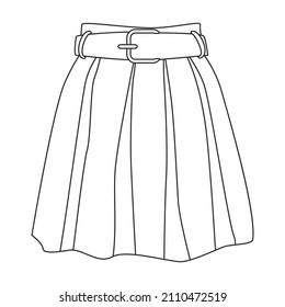 Skirt vector icon.Outline vector icon isolated on white background skirt.