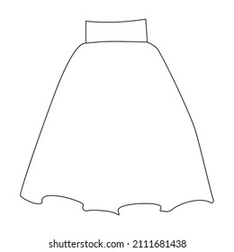 Skirt vector icon.Outline vector icon isolated on white background skirt.