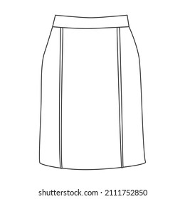 Skirt vector icon.Outline vector icon isolated on white background skirt.