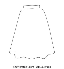 Skirt vector icon.Outline vector icon isolated on white background skirt.
