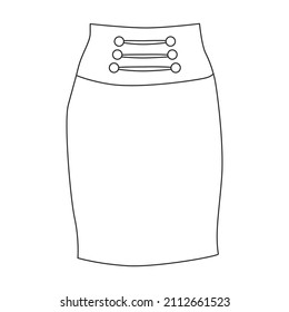 Skirt vector icon.Outline vector icon isolated on white background skirt.