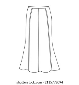 Skirt vector icon.Outline vector icon isolated on white background skirt.
