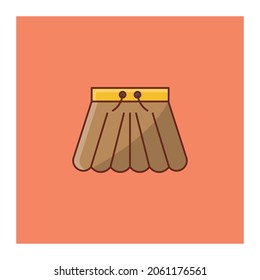 skirt Vector illustration on a transparent background. Premium quality symbols.Vector line flat color icon for concept and graphic design.