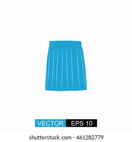 Skirt vector. Isolated blue icon on white background.