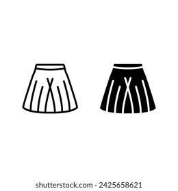 icono de línea vectorial de falda color editable
