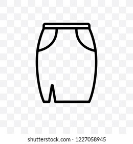 Skirt vector linear icon isolated on transparent background, Skirt transparency concept can be used for web and mobile