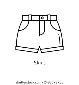 Skirt vector outline Design illustration. Symbol on White background EPS 10 File