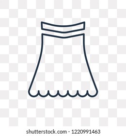 Skirt vector outline icon isolated on transparent background, high quality linear Skirt transparency concept can be used web and mobile