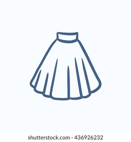 Skirt vector sketch icon isolated on background. Hand drawn Skirt icon. Skirt sketch icon for infographic, website or app.