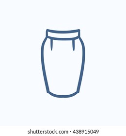 Skirt vector sketch icon isolated on background. Hand drawn Skirt icon. Skirt sketch icon for infographic, website or app.