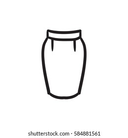 Skirt vector sketch icon isolated on background. Hand drawn Skirt icon. Skirt sketch icon for infographic, website or app.