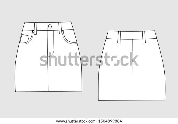 Skirt Vector Template Isolated On Grey Stock Vector (Royalty Free ...