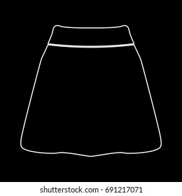 Skirt white icon .