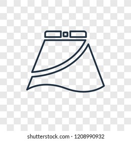 Skirt with white lining concept vector linear icon isolated on transparent background, Skirt with white lining concept transparency concept in outline style