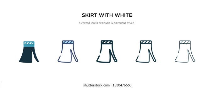skirt with white lining icon in different style vector illustration. two colored and black skirt with white lining vector icons designed in filled, outline, line and stroke style can be used for