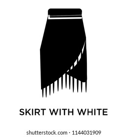 Skirt with white lining icon vector isolated on white background for your web and mobile app design, Skirt with white lining logo concept