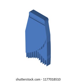 Skirt with white lining isometric left top view 3D icon