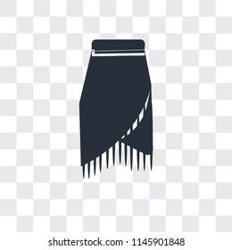 Skirt with white lining vector icon isolated on transparent background, Skirt with white lining logo concept