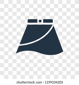 Skirt with white lining vector icon isolated on transparent background, Skirt with white lining transparency logo concept