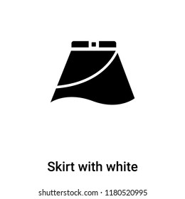 Skirt with white lining icon  vector isolated on white background, logo concept of Skirt with white lining  sign on transparent background, filled black symbol