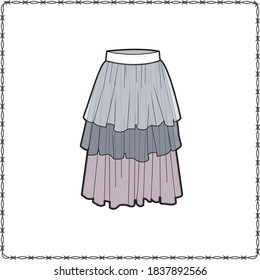 faldas editable vectorial paro de dibujo plano