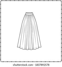 skirts editable vector flat sketch garment mockup