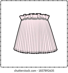 skirts editable vector flat sketch garment mockup