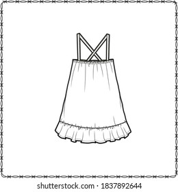 skirts editable vector flat sketch garment mockup