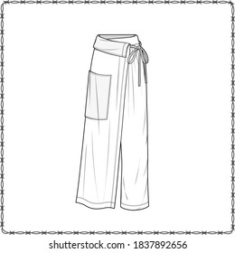 skirts editable vector flat sketch garment mockup