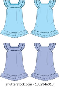 Skirts for girls vector template