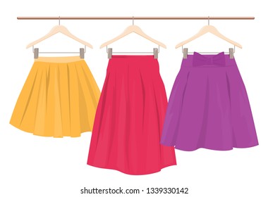 Skirts on a hanger