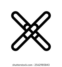 Skis. Editable stroke vector icon.