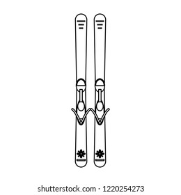 Skis equipment black and white