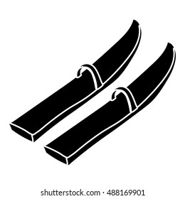 Skis icon in simple style on a white background vector illustration