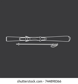 Skis icon, vector illustration design. Winter collection.