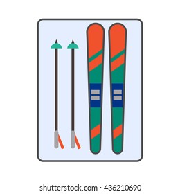 Skis Line Icon