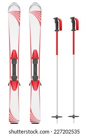 skis mountain vector illustration isolated on gray background