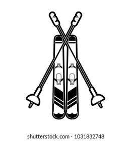 skis with poles  winter sports related icon image 