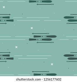 Skis and ski poles - vector background