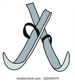 skis for skiing in winter vector cartoon cartoon isolated on white background