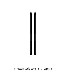 Skis symbol sign line icon on background