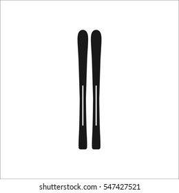Skis symbol sign silhouette icon on background