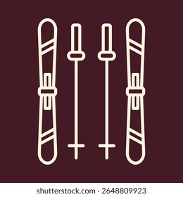 Skis moda vetor arte design aplicável incrível colorido útil ilustration.eps