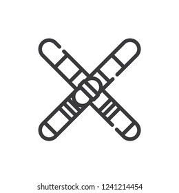 Skis vector icon