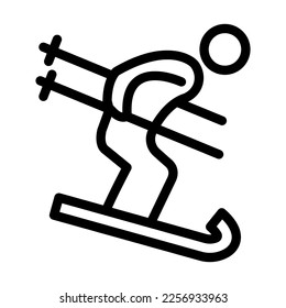 Skis Vector Line Icon Design